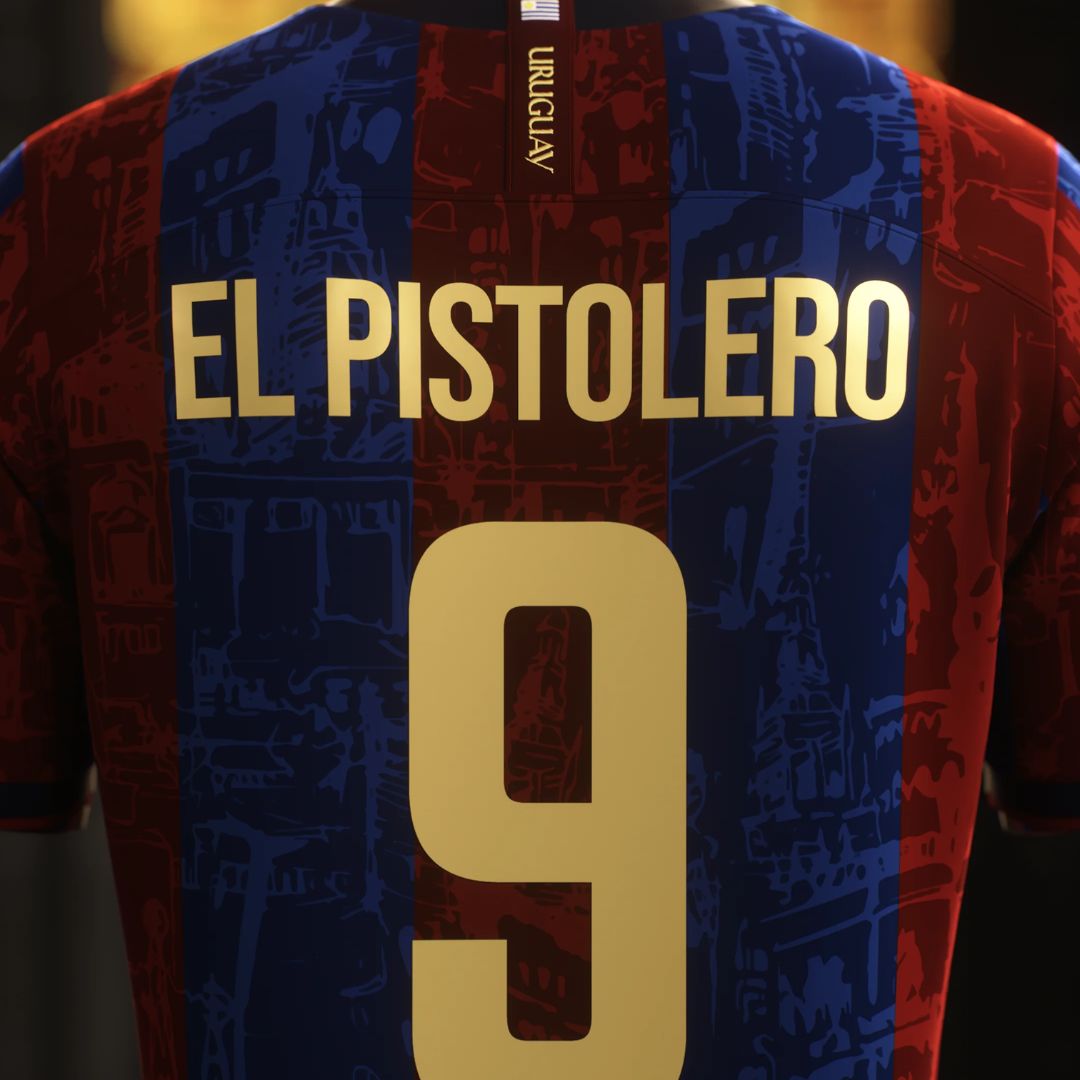 Camisa Barcelona El Pistolero 2024 Edição Legends Luis Suárez