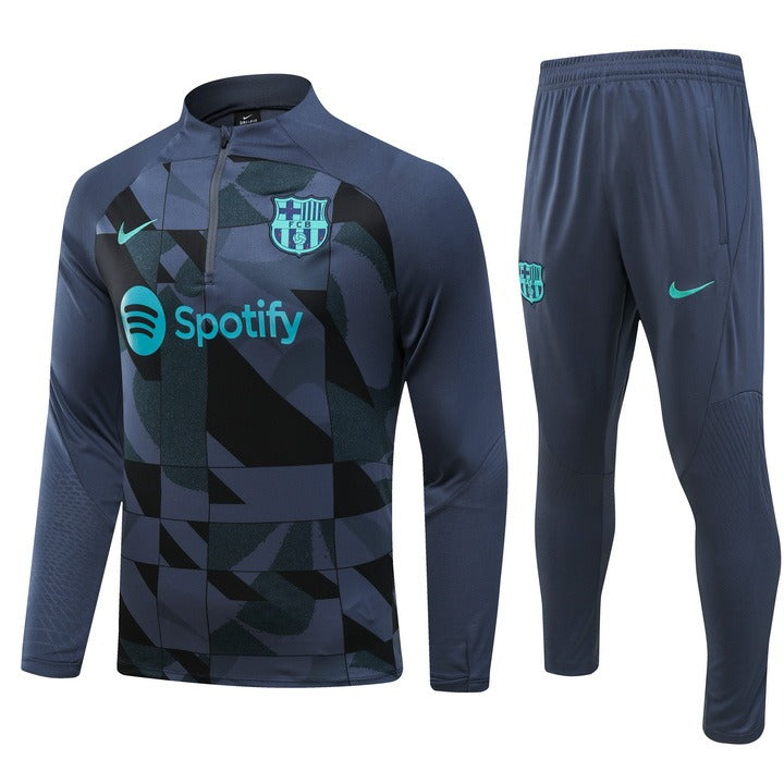 kit-treino-agasalho-calça-barcelona-zip-curto-2024-cinza